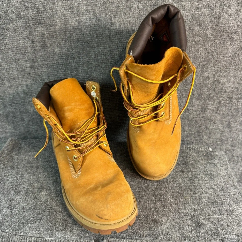 Timberland 6 Inch Premium Waterproof Boots Wheat Nubuck Leather Mens 7.5